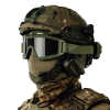 Комплект: шолом FAST NIJ IIIA + активні навушники M32H + кавер мультикам + балаклава + тактичні окуляри. Колір: олива-мультикам