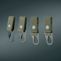 Universal carabiner attachment with button DEFua Olive (4pc)