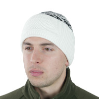 Kiborg White Pixel knitted balaclava hat