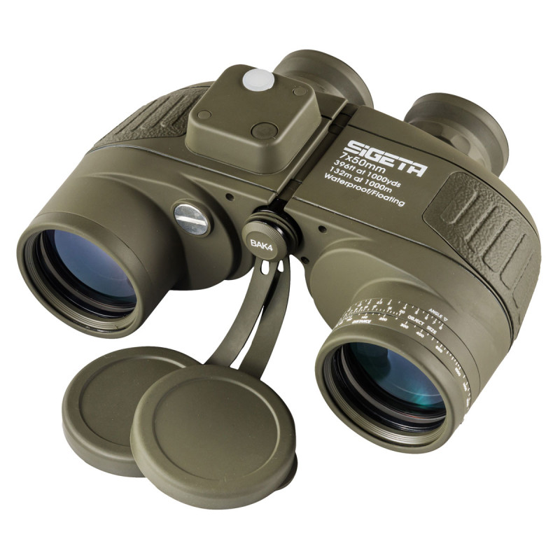 Бінокль морський SIGETA Admiral 7x50 Military floating/compass/reticle Олива