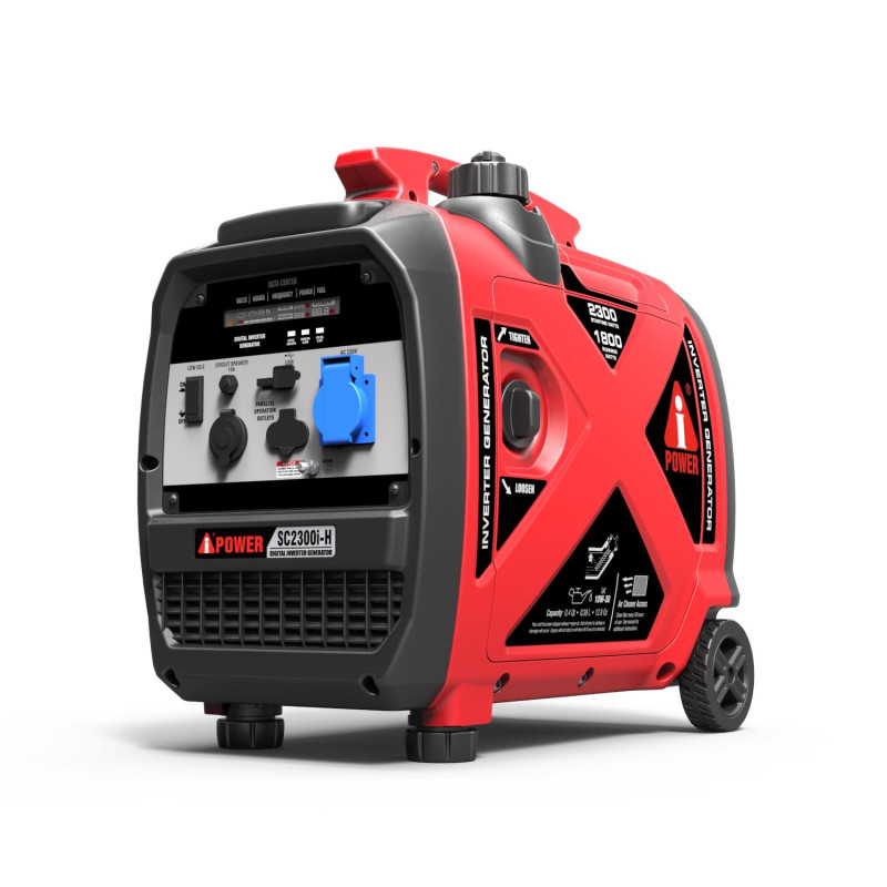 Інверторний 2.3кВт бензиновий генератор A-iPower SC2300i-H на колесах з ручкою для перевозки