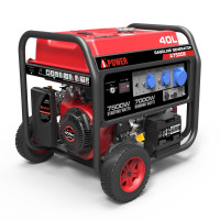 Генератор електроенергії A-iPower A7500E, на колесах, E-start, бензин, потужністю 7 кВт