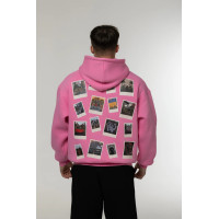 Худі трьохнитковий фліс Corogva «Історія» Рожевий Oversize