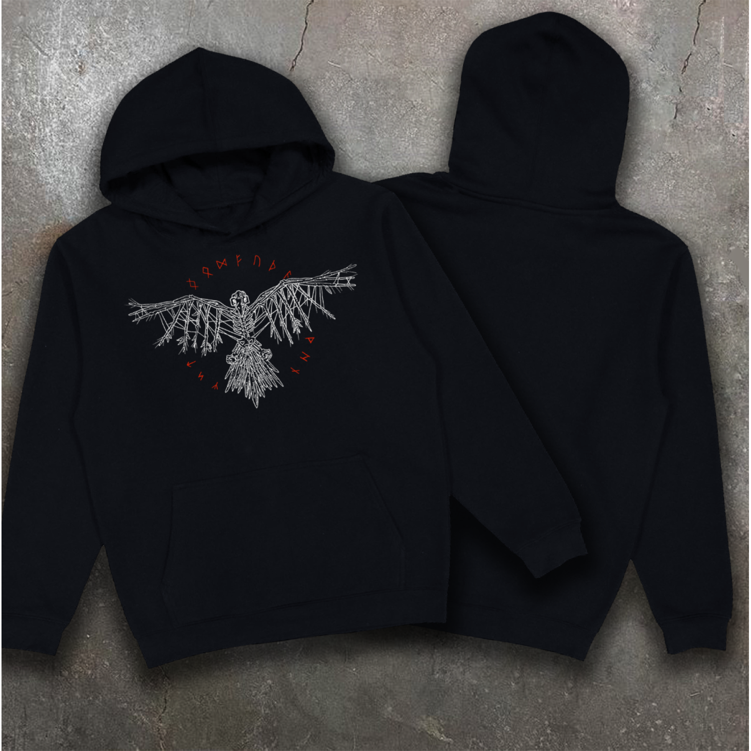 Худи утепленное Bezet Raven Of Odin Черный