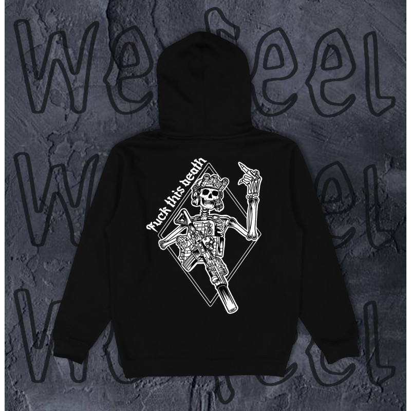 Худи с принтом We Feel "FUCK THIS DEATH" (2020)