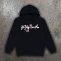 Hoodie with print We Feel "BLESSED GUN" (2039)