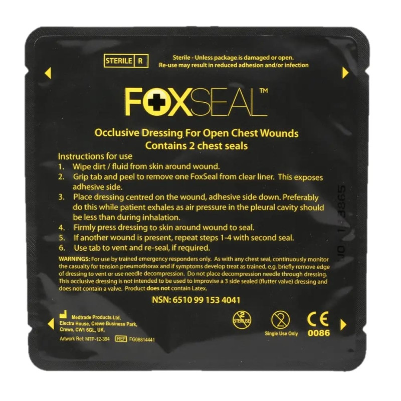 Оклюзійна наліпка Celox Fox Seal (пара, без клапана)