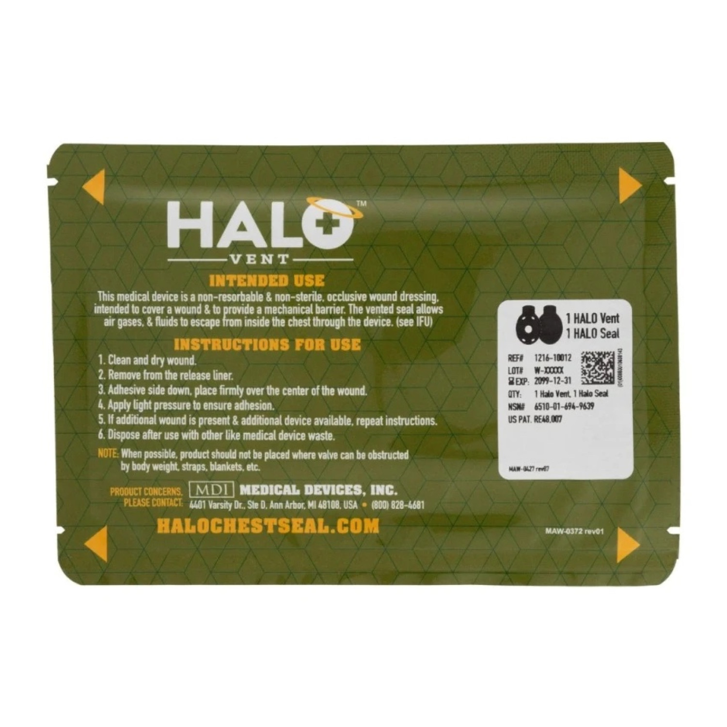 Оклюзійна наліпка Medical Devices Halo Vent IFAK