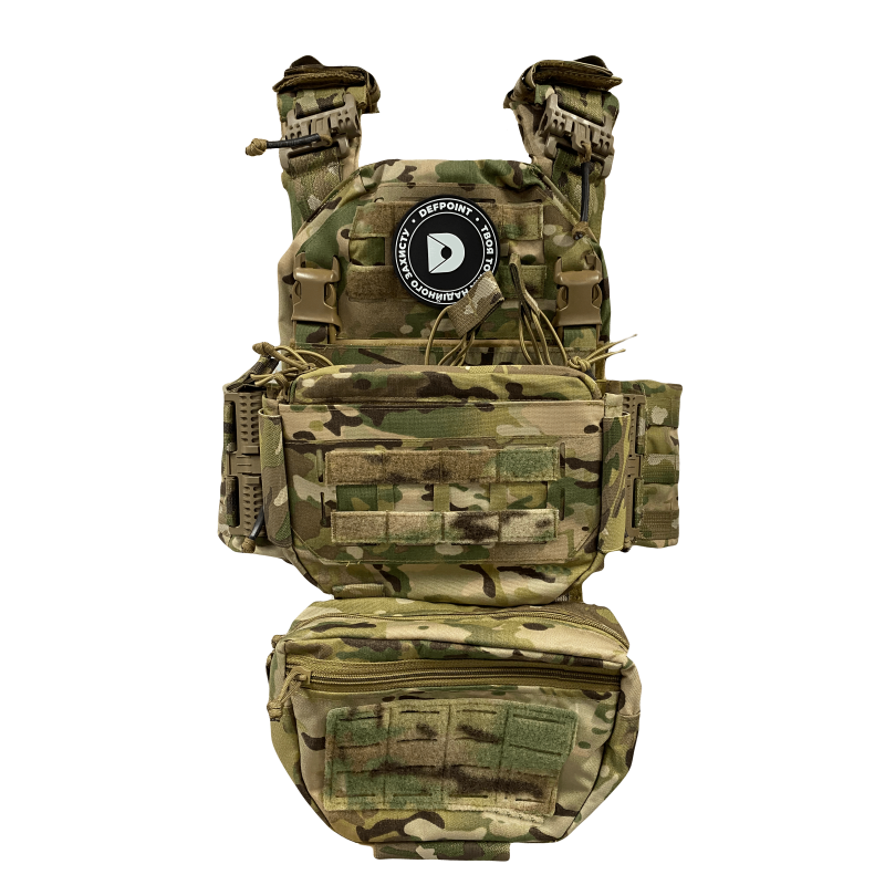 Плитоноска Malva Thorax + плакард кенгу зі вставкою під 3 магазини та сумкою органайзером L + напашник big Мультикам