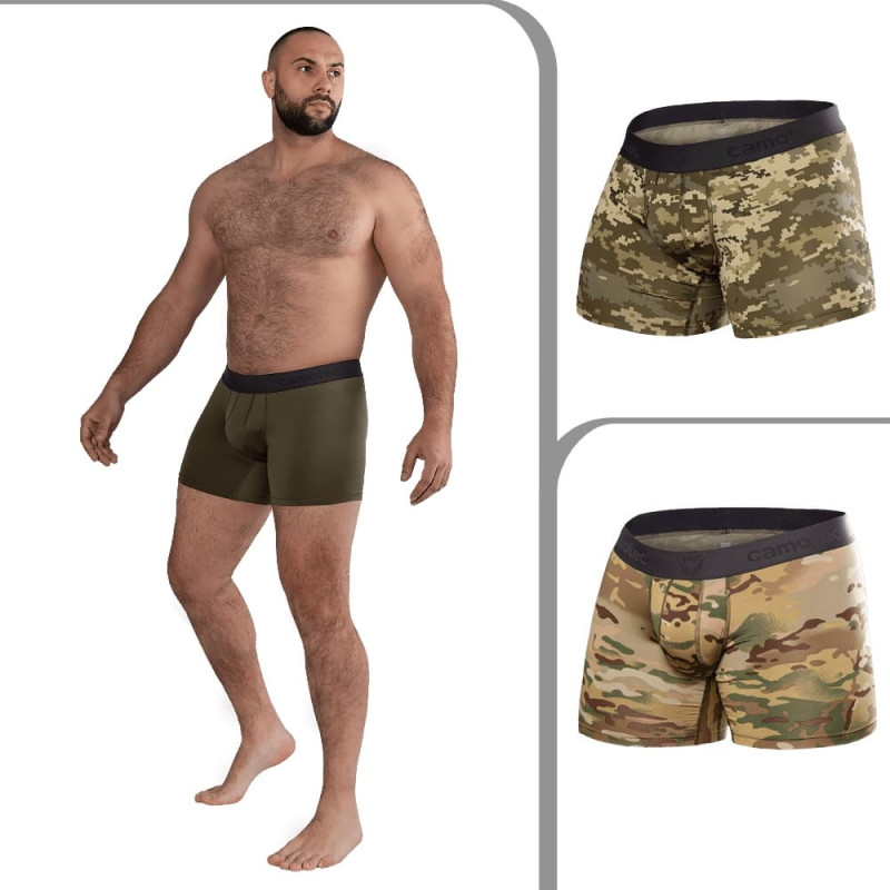 Комплект мужских трусов-боксеров Camotec Олива/Пиксель/Мультикам