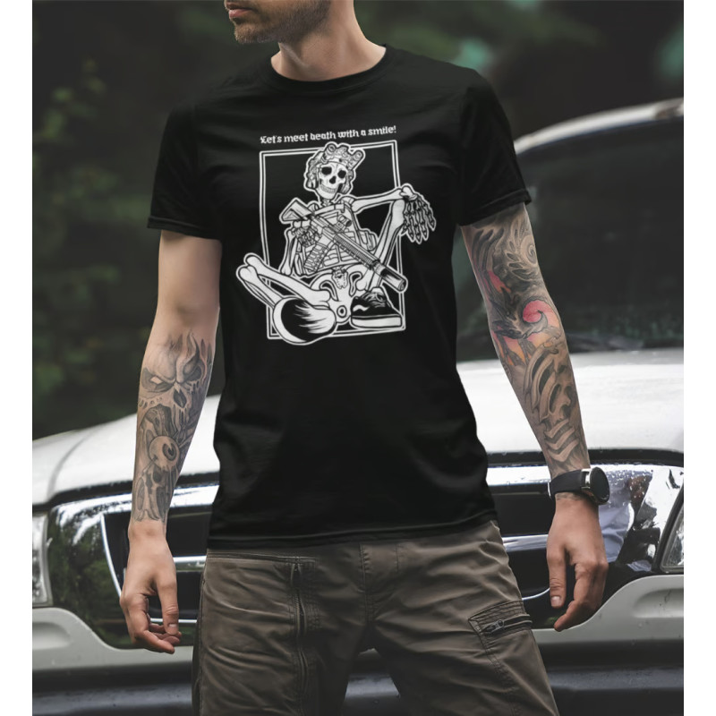 Футболка We Feel Let`s meet death with a smile Черный