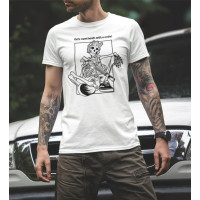 T-shirt We Feel Let`s meet death with a smile White