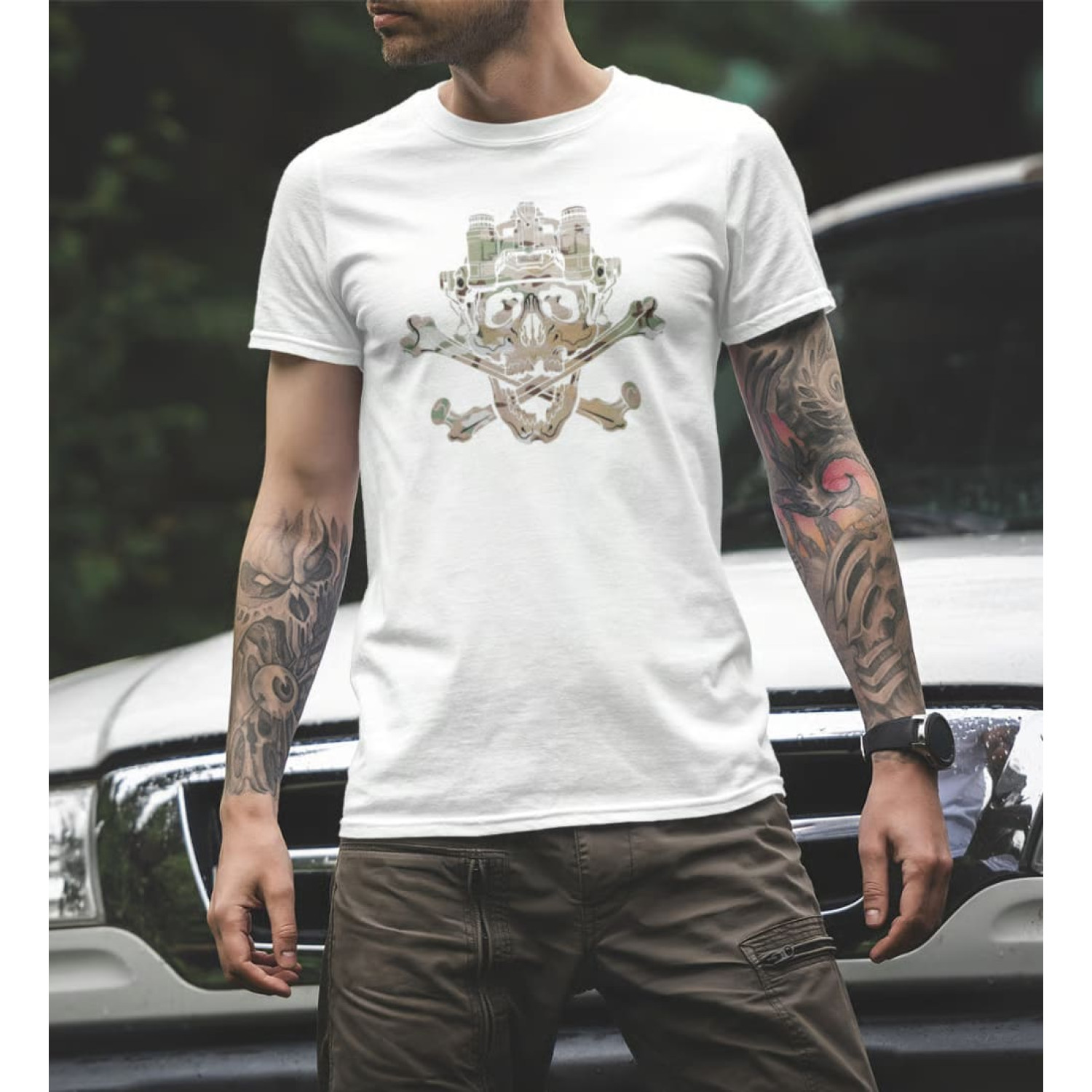 Футболка We Feel Веселый Роджер Белый