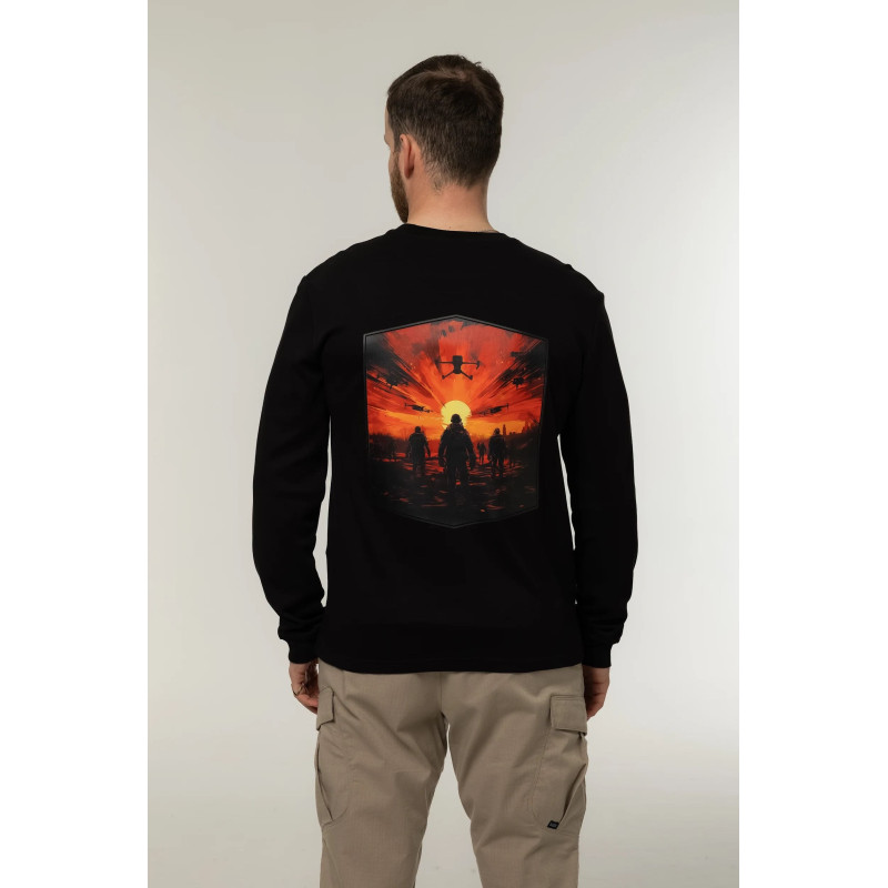 Лонгслив Corogva «Дроны ведут» Чёрный