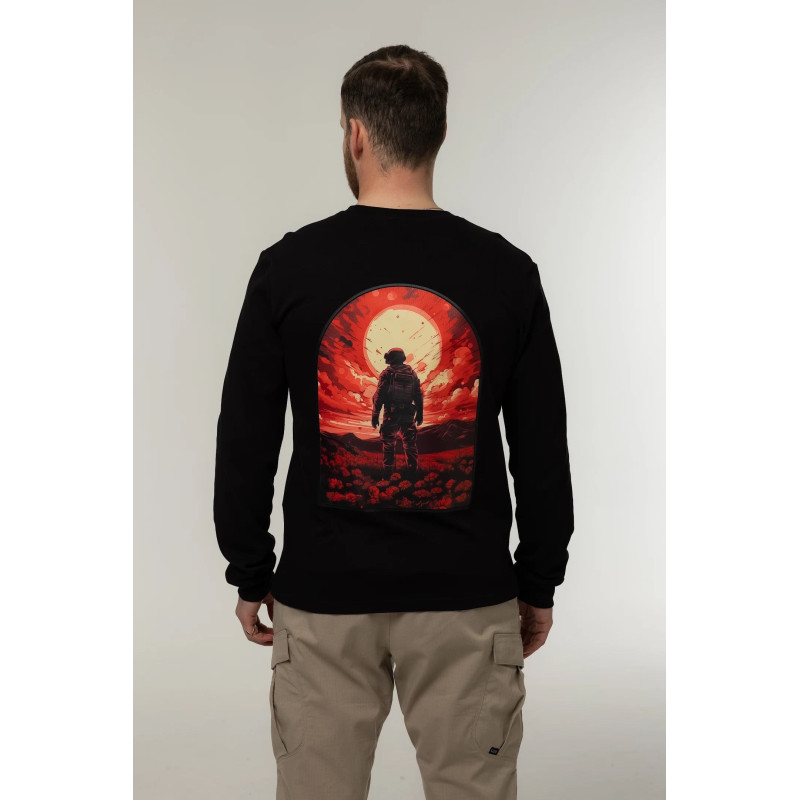 Лонгслив Corogva «Воин в поле» Чёрный