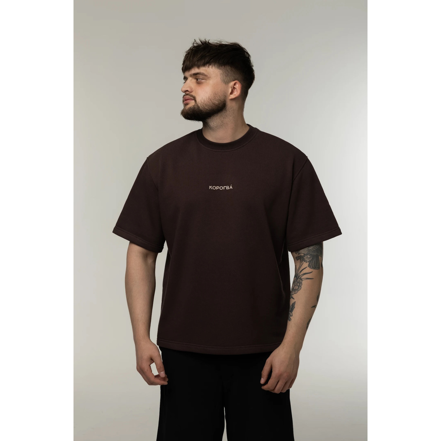 Футболка трёхниточная Corogva «База» Коричневый Oversize