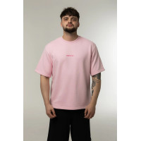 Футболка трьохниткова Corogva «База» Світло-рожевий Oversize