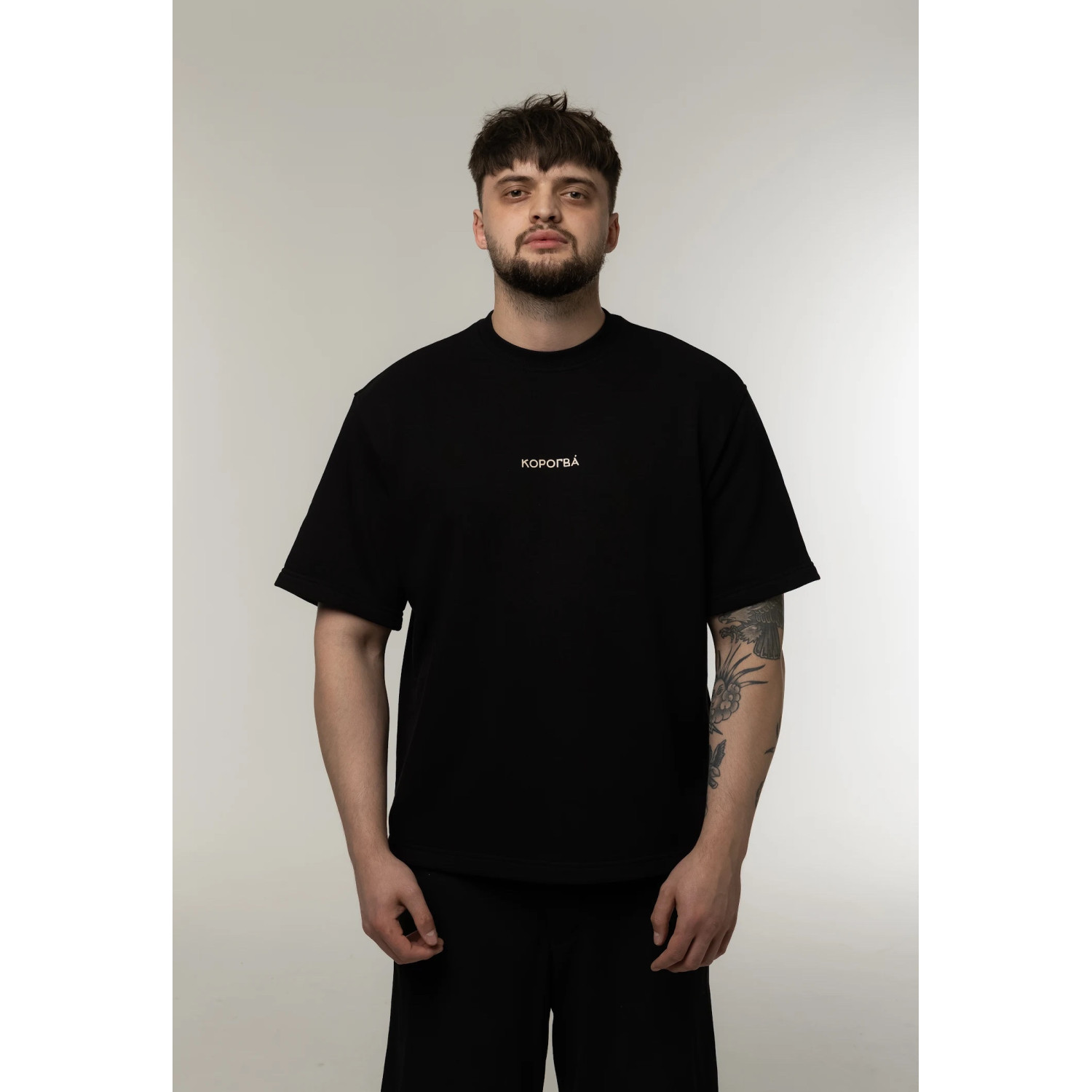 Футболка трёхниточная Corogva «База» Чёрный Oversize