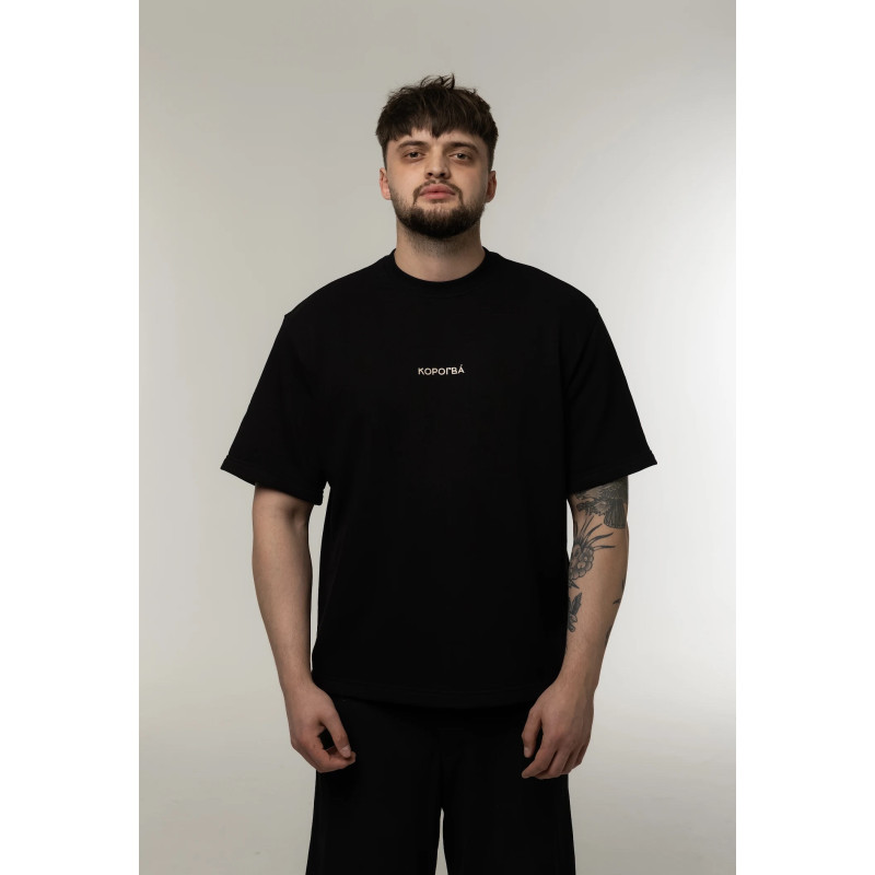 Футболка трёхниточная Corogva «База» Чёрный Oversize