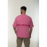 Футболка трьохниткова Corogva «Війна триває» Рожевий Oversize