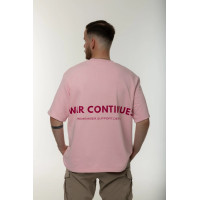 Футболка трёхниточная Corogva «Война продолжается» Светло-розовый Oversize