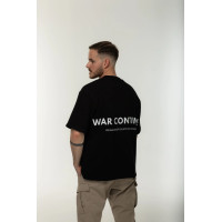 Футболка трёхниточная Corogva «Война продолжается» Чёрный Oversize