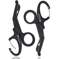 Atraumatic scissors Meuut with carabiner Black