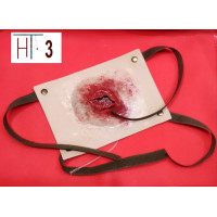 Training silicone pad – laceration with massive bleeding (with fastening)