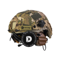 Комплект: шолом FAST NIJ IIIA + активні навушники M32H + кавер мультикам. Колір: койот-мультикам