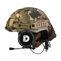 Set: FAST NIJ IIIA helmet + M32H active headphones + cheburashka mount + multicam cover. Color: multicam-coyote