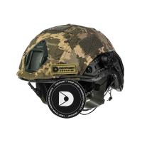 Комплект: шолом FAST NIJ IIIA + активні навушники M32H + кавер піксель. Колір: олива-піксель