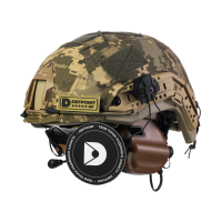 Комплект: шолом FAST NIJ IIIA + активні навушники M32H + кавер піксель. Колір: койот-піксель